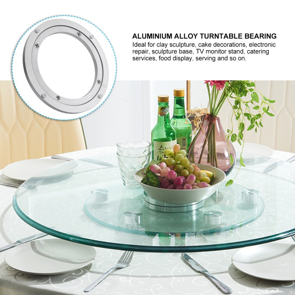 1Pc Turntable Bearing Aluminium Alloy Durable Nice 360 Degree Turntable Plate Rotary Base Rotating Bearing