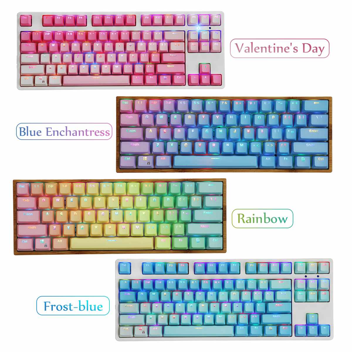 104 nycklar keycaps solnedgångsgradient bakgrundsbelysta keycaps tjock pbt oem profil för cherry mx switchar av mekanisk tangentbord key cap