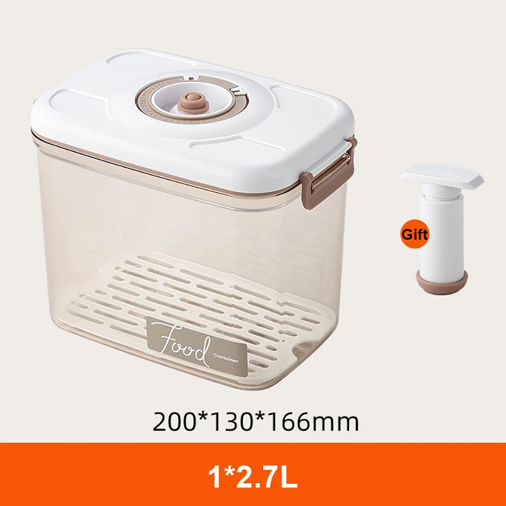Voedsel Opslag Container Vacuüm Doos Grote Capaciteit Voedsel Dispenser Voor Keuken Transparant Verzegeld Voedsel Organizer Houden Lunch Verse: Licht Geel