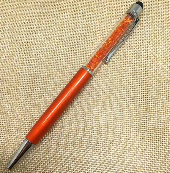 (1Pcs/Sell) Crystal Pen Diamond Pens Stationery Fountain Pen Stylus Touch Pen 11 Colors Oily Black Refill: 4