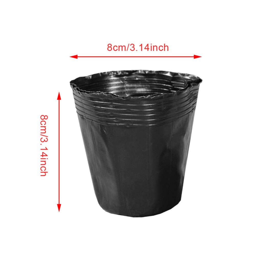 Maceta de plástico para maceta de vivero, bolsa de siembra para planta para jardín doméstico, maceta para vivero de flores, 100 Uds.: 8x8cm
