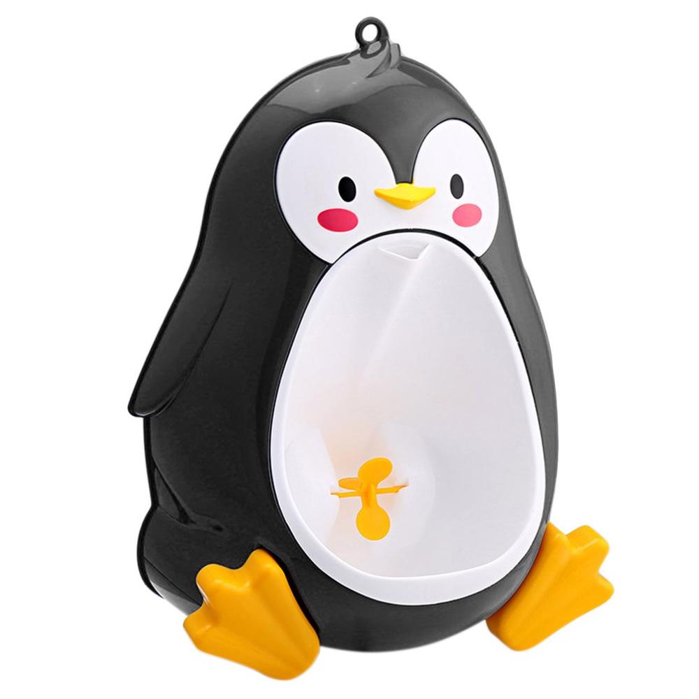 Baby Potje Wc Potties Leuke Pinguïn Pot Muur Gemonteerde Urinoirs Draagbare Training Jongen Kids Wc Lekvrij Kinderen Potje Borstel: Black
