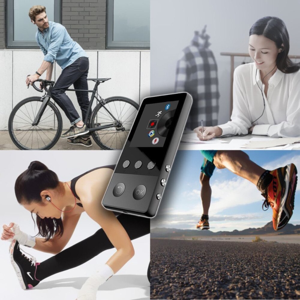Bluetooth MP4 Player 8GB With 1.8 Inch Screen Can Play 80 hour with FM Radio Recorder Video E-Book Clock Data MP4 Music Player