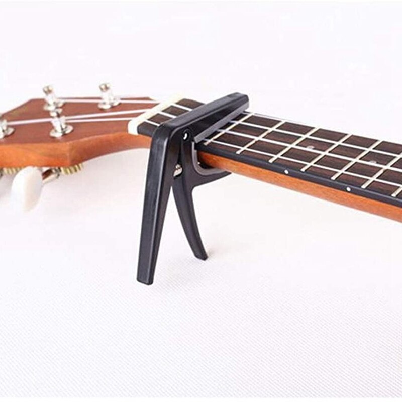 Classic Guitar Capo Silicone Cushion Metal Capo Trigger Guitar Tuned Clip(Black)