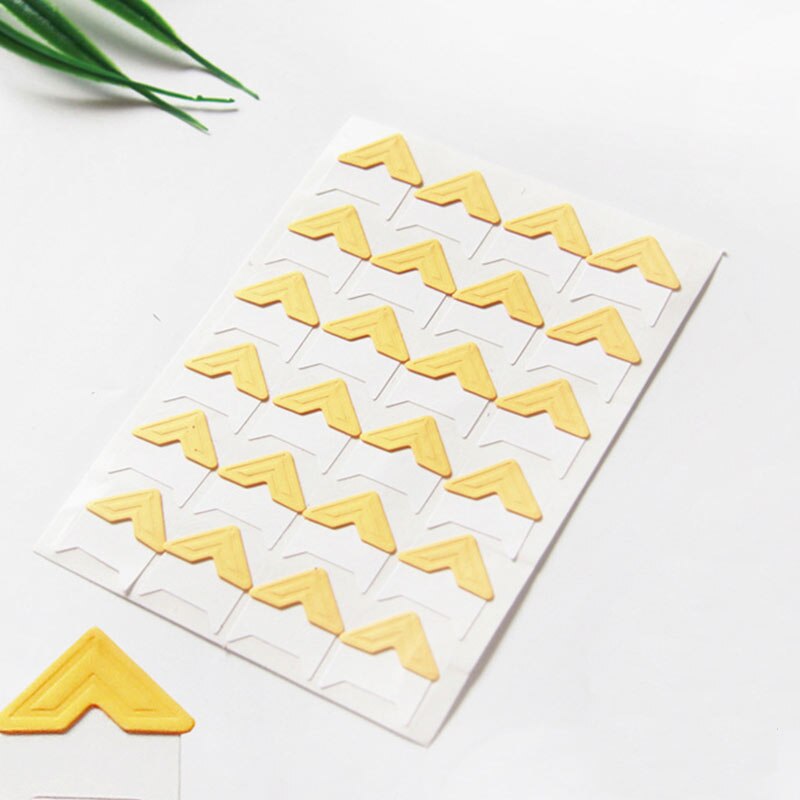 Cadre de décoration Vintage pour bricolage 24 pièces/lot | Autocollants papier populaires pour coin, Scrapbooking pour album Photo, offre spéciale: Apricot yellow