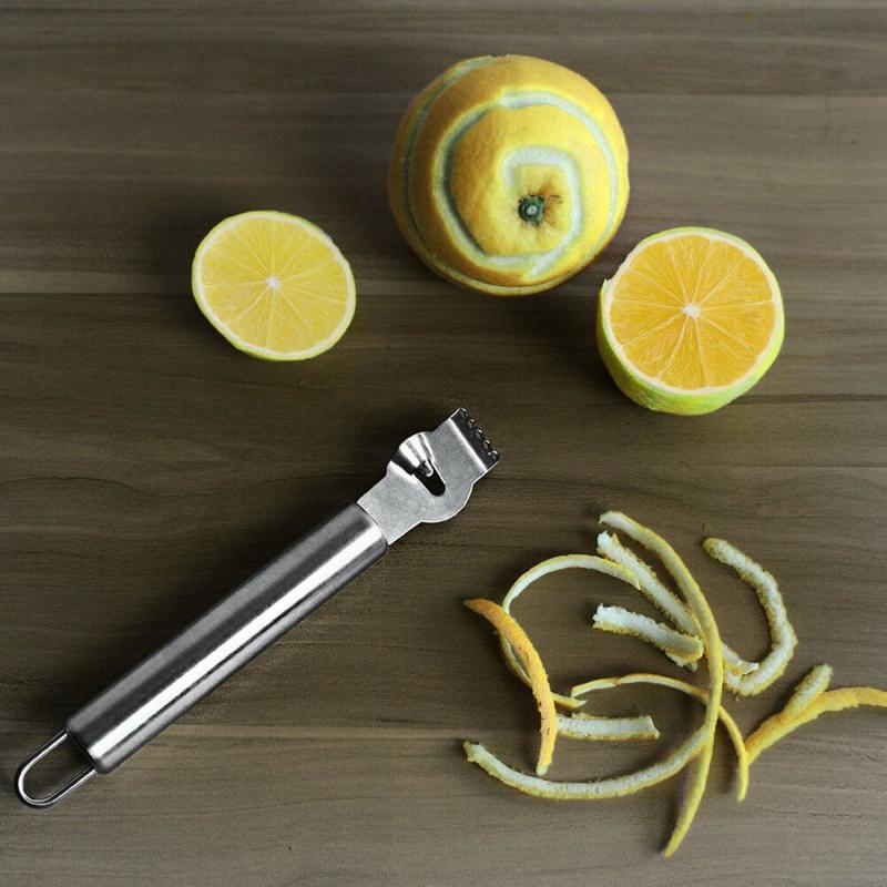 1 stk citronskræller i rustfrit stål multifunktion citrusfrugt rivejern køkken bar gadgets hurtig god: Default Title