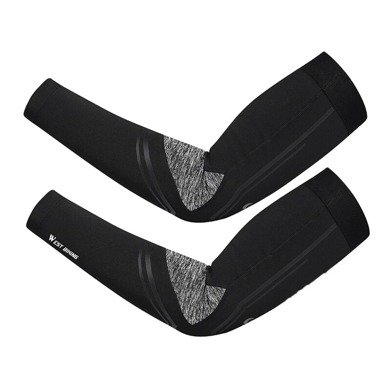 WEST BIKING Leg Warmers Black UV Protection Cycling Arm Warmer Breathable Bicycle Running Racing MTB Bike Leg Sleeve: S