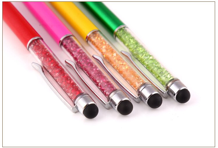 10 stücke Kreative Stylus Touch Pen kristall 0,7mm Kugelschreiber für Schreiben Schreibwaren Büro Schule Schwarz refill 2 in einem