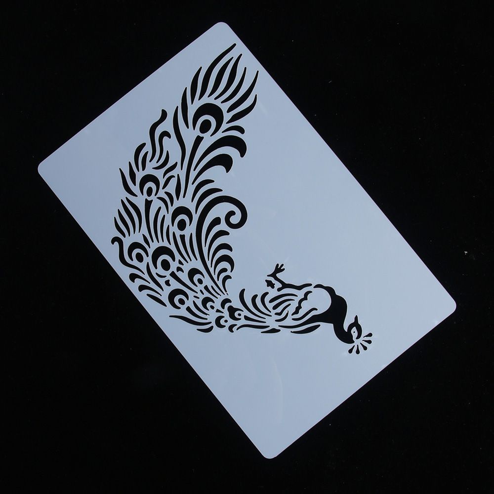 Pochoir réutilisable en forme de fleur, Totem paon, aérographe, peinture artistique, moule à gâteau en Spray, artisanat de décoration, bricolage