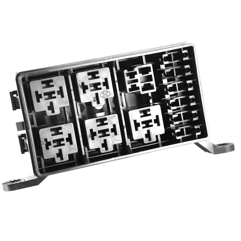 BORUiT Car Fuse Box DC 12V 20A 6 Relay Block 5 Road For Nacelle Car Insurance Holder Automobile Durable Vehicle Circuit Blade