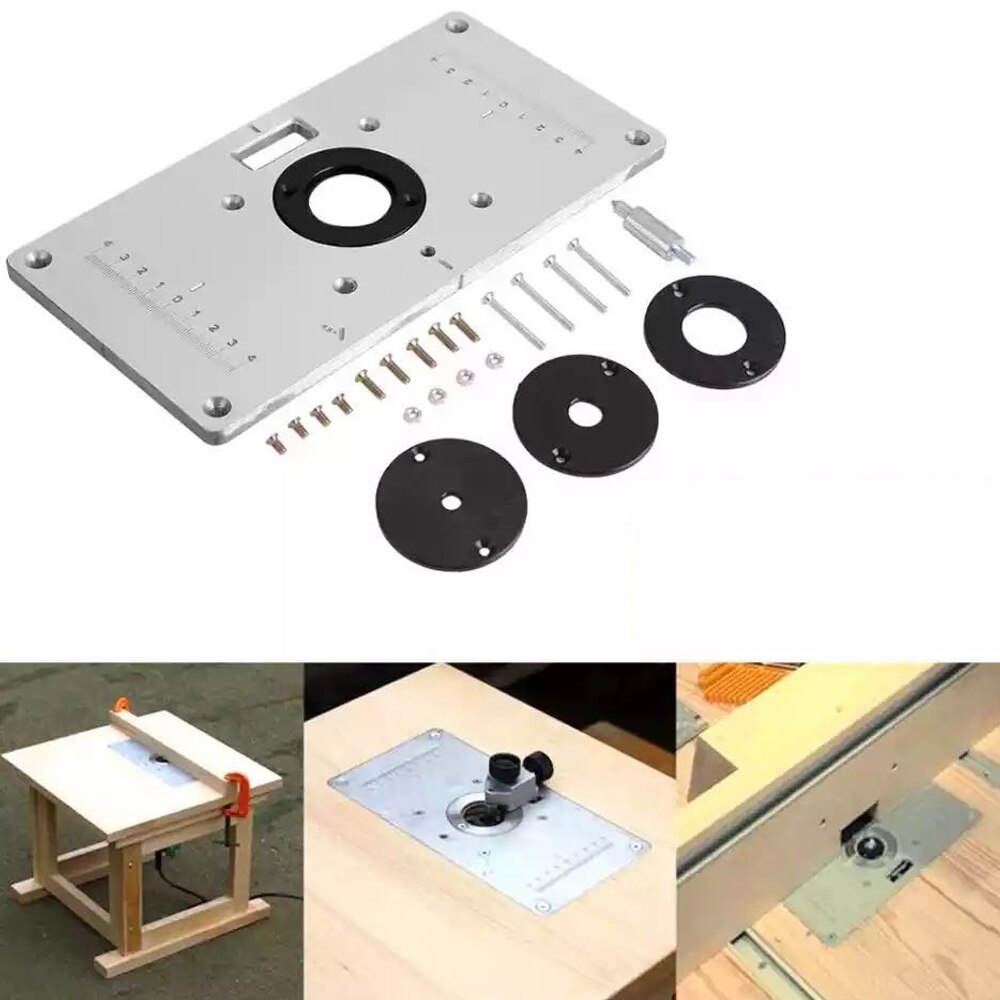 Multifunktionel aluminiumslegering router bordplade til træbearbejdningsbænke indsæt plade tømrer trimning maskine