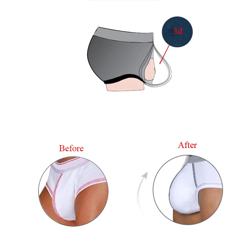 CLEVER-MENMODE Men Stereo Push up Cup Underwear Pad Inside Enhance Frontal Protection Cushion Inner Padded Enlarge