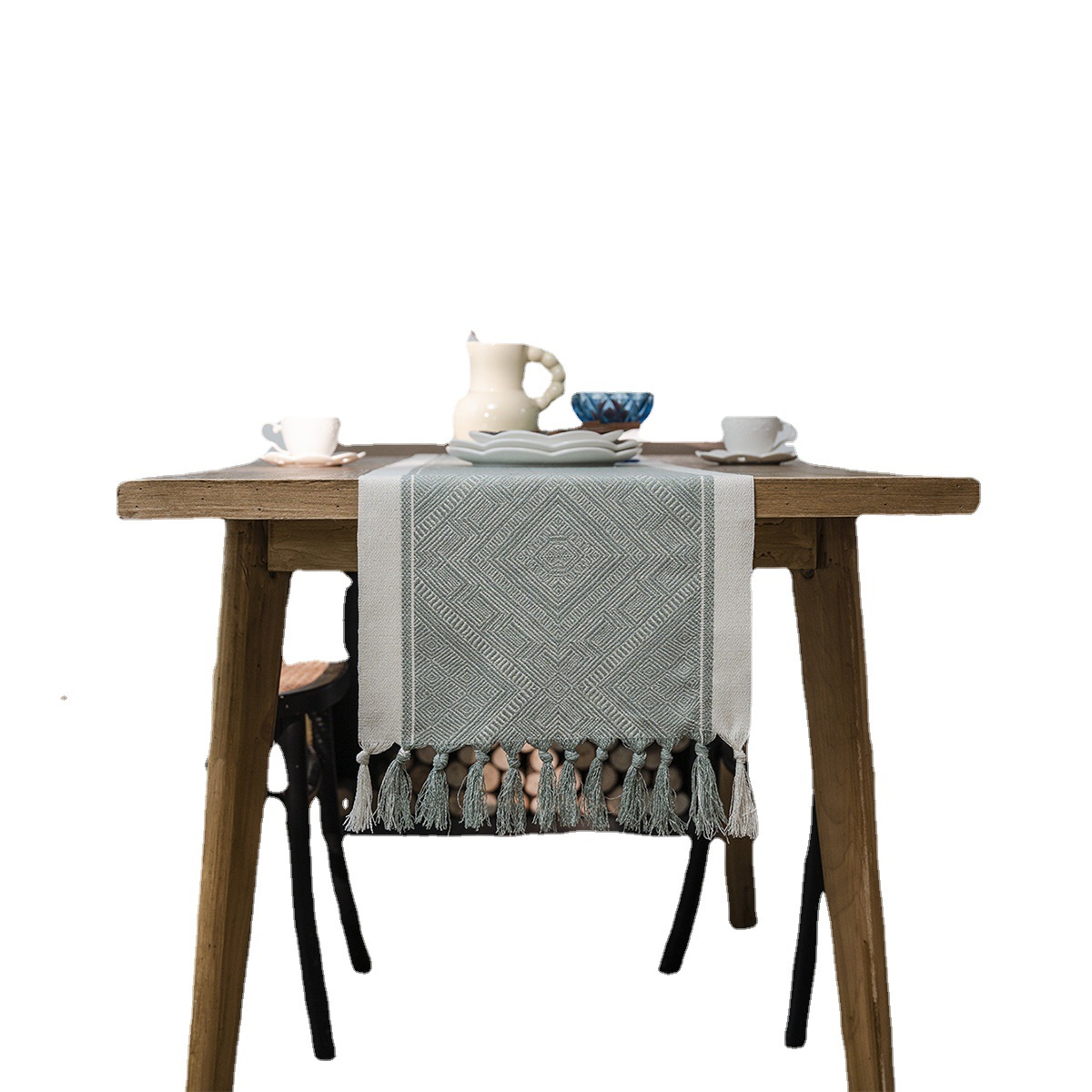 Tafelloper Noordse jacquard geometrische tafelvlag Kwastje Mode Theevlag Eetvlag Lang polyester katoenen tafelkleed