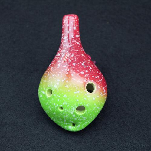 Serie de estrellas de Ocarina, 6 agujeros, 7 colores, cabeza redonda, Alto C, estilo de escritura a mano, instrumento Musical , para amantes: Color 5