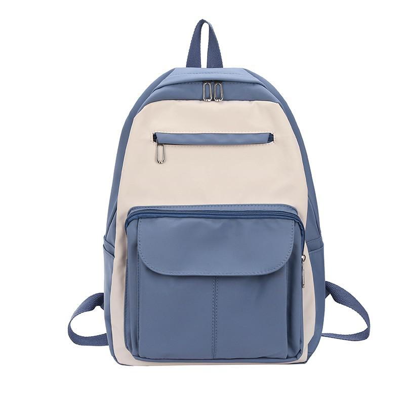 Damenrucksack aus Nylon in unifarben, großes fassungsvermöGen, wasserdicht, Ideal für reisen und als schultasche für Teenager-mädchen.: Blau
