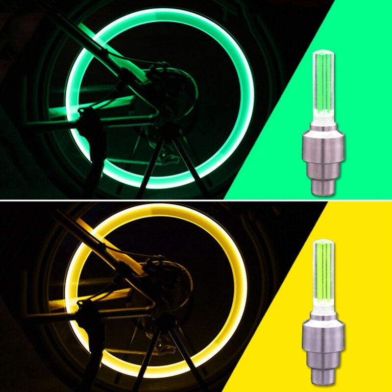2Stck Fahrrad Motorrad LED-leuchten Reifen Rad Ventil Kappe Licht-Auto Reifen Ventil Kappen Luft Abdeckung Reifen Felge ventil Rad Stengel Deckel