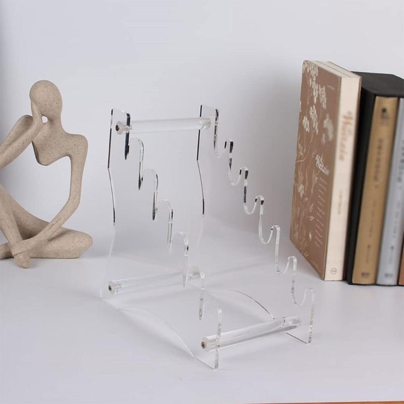 37ME Knife Display Stand 6 Slots Knives Desktop Display Rack for Hunting Knife Holder