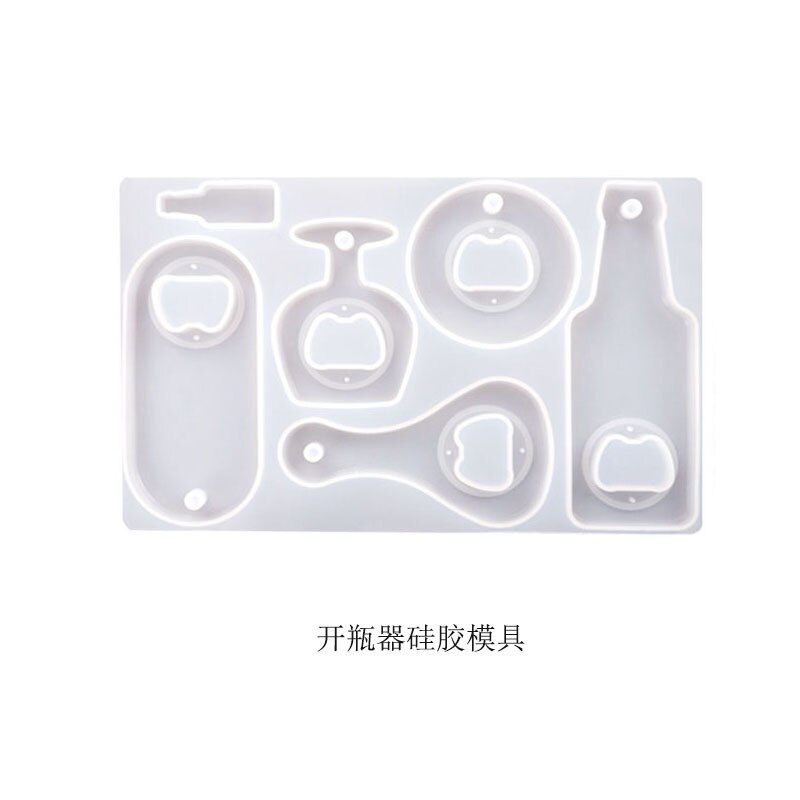 Abridor de botellas de cerveza, Molde de resina de silicona para bricolaje, resina epoxi de cristal, flor seca, abridor de botellas, molde de fundición con efecto espejo: 1 mold