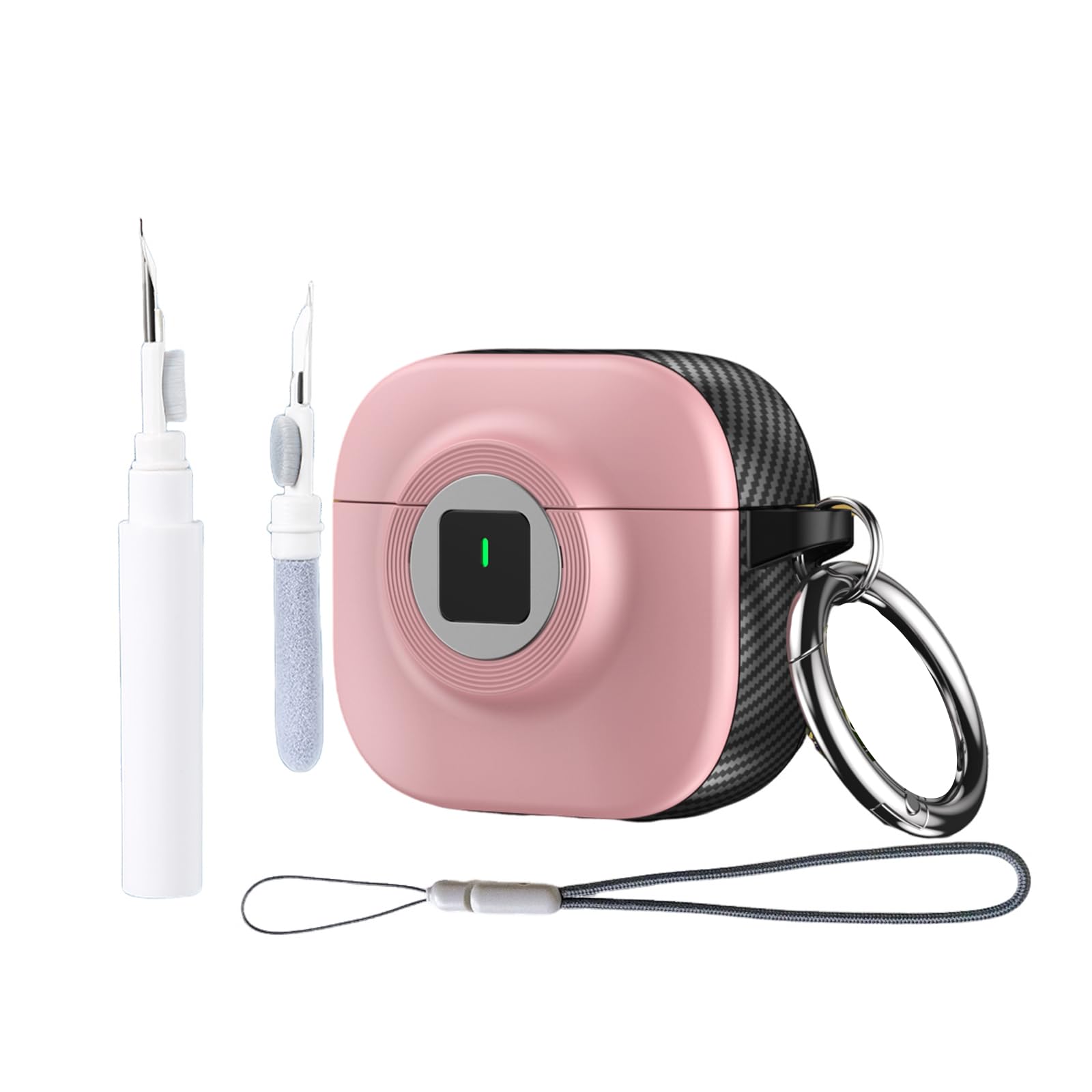 Étuis de verrouillage pour AirPods 4, étui ANC, étui cool mignon, housse de protection d'appareil photo avec lanière porte-clés et kit de nettoyage pour AirPods 4: 3XS / IVOIRE