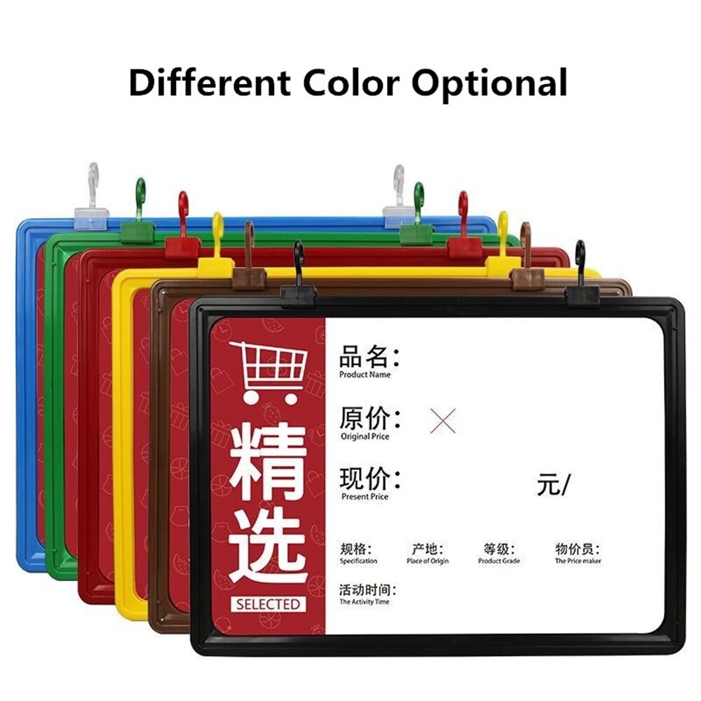 A6 Double-sided Poster Sign Paper Frame Rack Supermarket Advertising Plastic Product Price Listing Display Hanger Frame