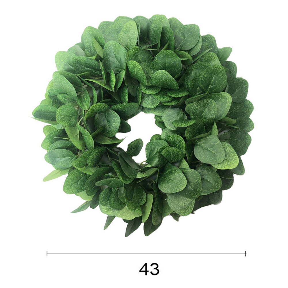 35cm kunstige grønne blader kransdør hengende veggvindu bryllupsfest jul dekor dekorative blomster dekorasjoner: H