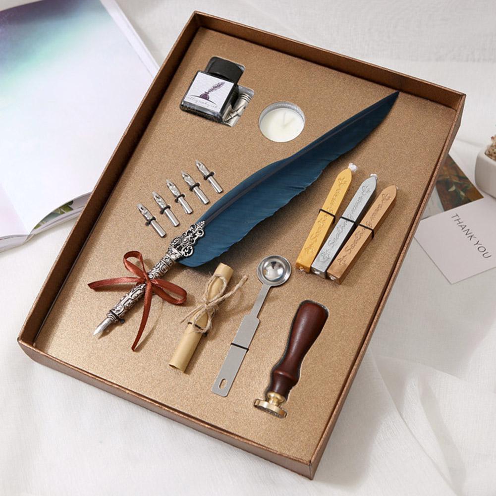 Kit Calligraphie Plume D'Oie Joyeee - Stylo Encre Et Accessoires Vintage