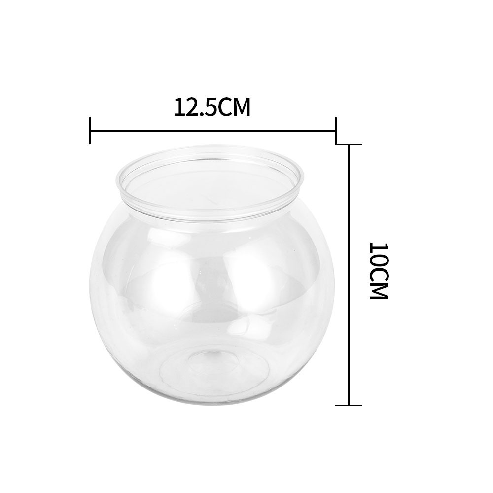 Petit aquarium Super blanc aquarium Transparent en plastique boule ronde aquarium salon bureau ménage Anti-chute or poisson: S