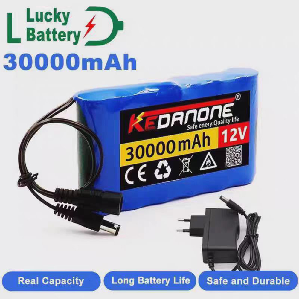 NEUE Tragbare Super 12V 30000mAh Batterie Wiederaufladbare Lithium-Ionen Batterie Pack Kapazität DC 12,6V 30Ah CCTV Cam Monitor + Ladegerät