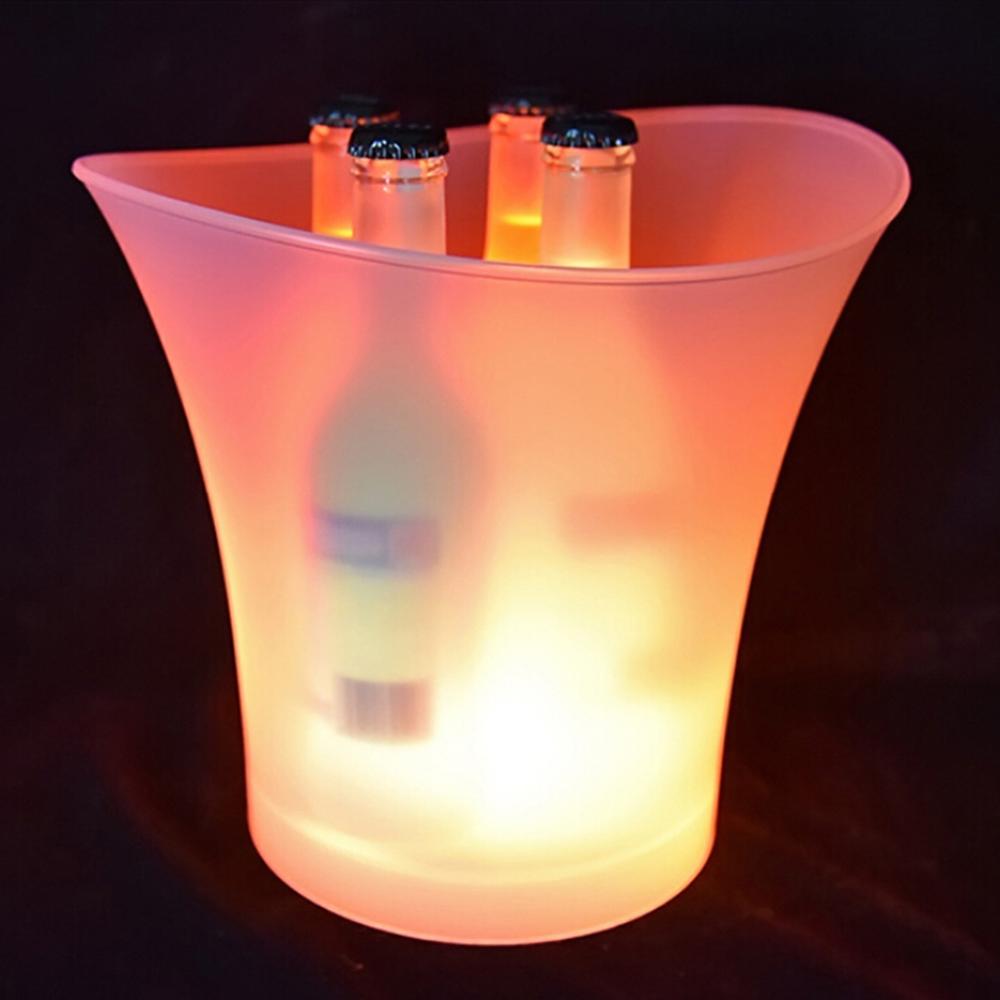 5L RGB LED cubo de hielo Bar Nightclubs champán cerveza vino congelar cubo cóctel vino bebida beber Accesorios: Red