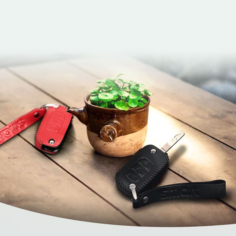 Funda de cuero para llave de coche, carcasa para llave remota para Mercedes Smart Fortwo Forfour 453, accesorios de decoración de estilo
