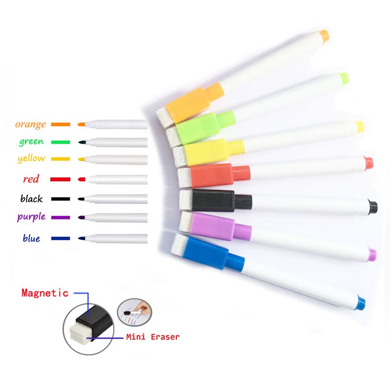 Magnetic Whiteboard Markers Erasable Pens Glass Ceramic White Board Children's Drawing Practice School Office Classroom Supplies