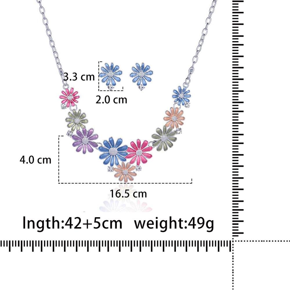 Sprzedaż Cring Coco kwiat magnolii zestawy biżuterii moda rezygnacja wisiorek naszyjniki niebieski emalia naszyjnik łańcuszkowy kolczyki dla kobiet