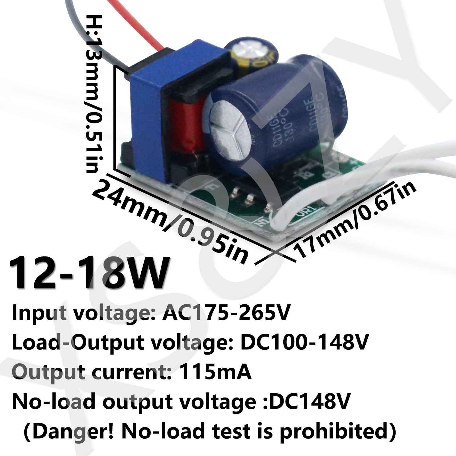 Jantes de Puissance à Pilote LED pour l'Énergie, 3-7W, 7-9W, 9-12W, 12-18W, 18-24W, 24-32W, 32-40W, 40-50W, ce115 mA, 220-230mA remplacement des ampoules à économie d'énergie: Marron