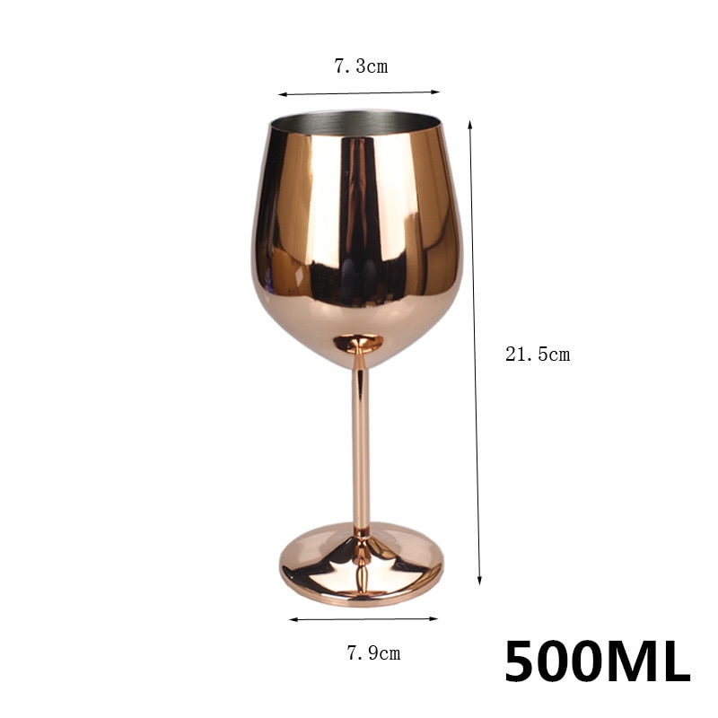 Copas de vino de acero inoxidable, copa de cobre y oro rosa, para zumo, copa de champán, cerveza, vidrio, , Bar, utensilios de cocina, 500ML