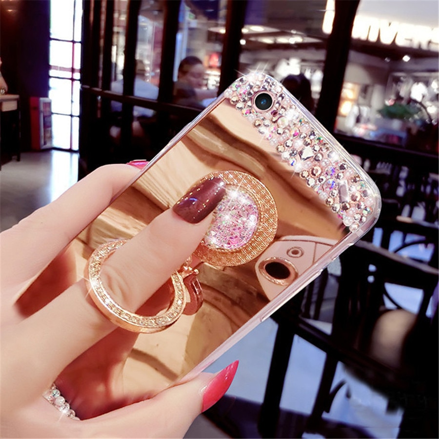 Funda para Samsung Galaxy A3, A5, A7, , funda con anillo de oso de diamantes de imitación brillantes, carcasa para teléfono Samsung A320, A520, A720