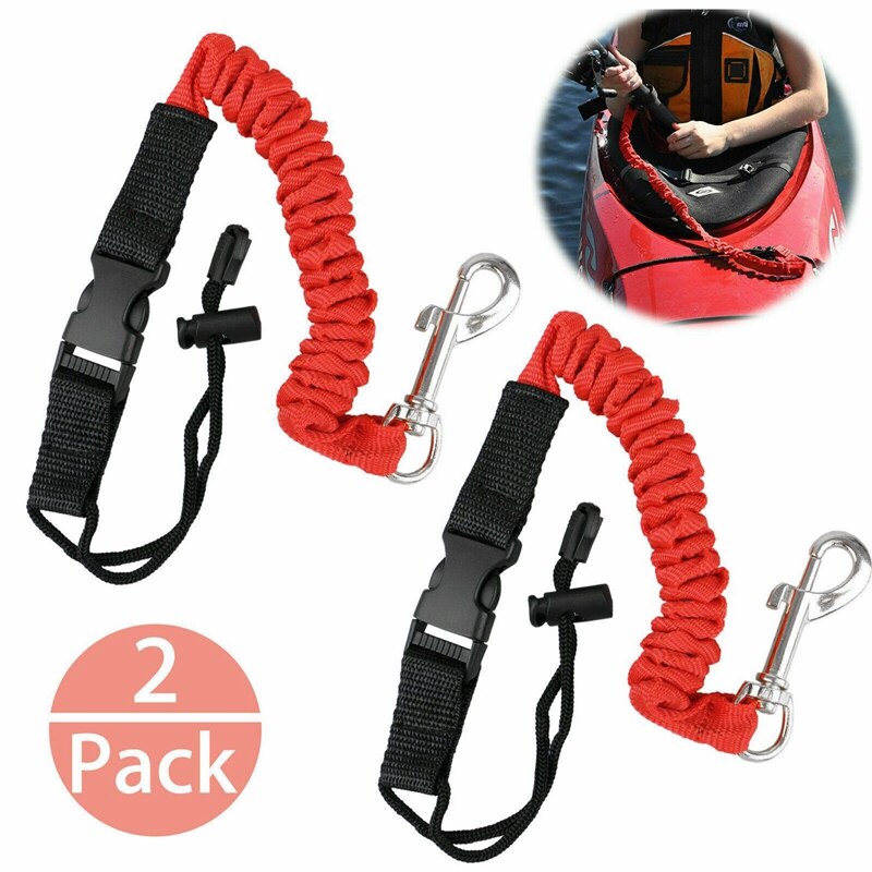 2 Stuks Kajak Peddel Leash Lanyard Veiligheid Staaf Lanyard Hengel Pole Vaste Leash (Rood): Default Title