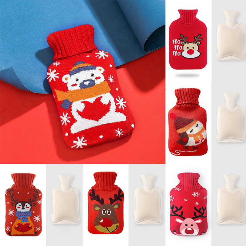 1000ml vandflaskegummi varmt vand baghåndsvarmere mavevarmer jul håndvarmere klassisk håndvarmer