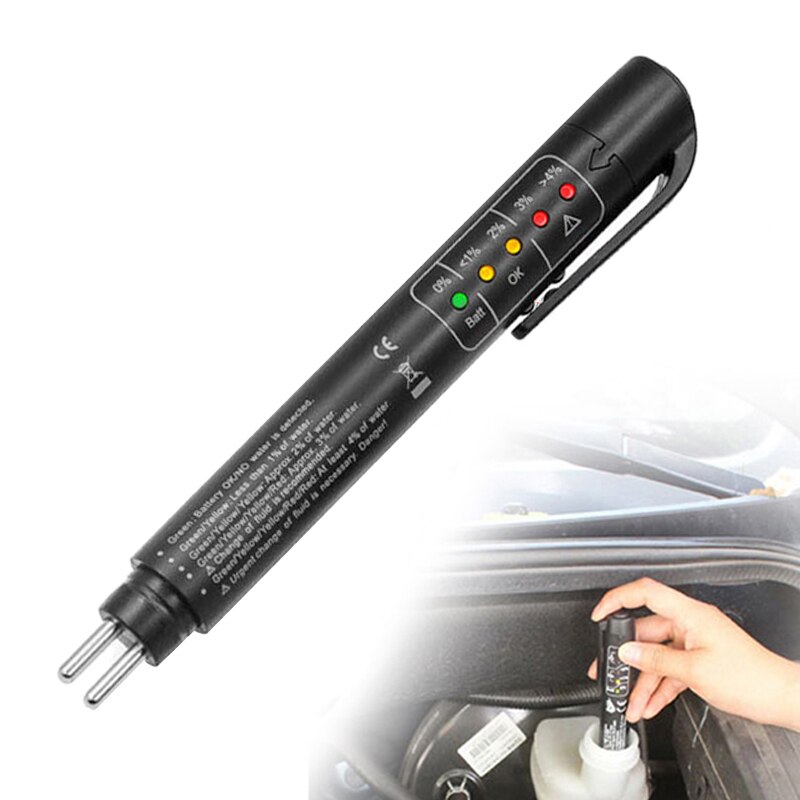 Auto Liquid Testen Remvloeistof Tester Pen 5 Led Indicator Display Voor DOT3/DOT4 Mini Elektronische Pen Remvloeistof tester Digitale