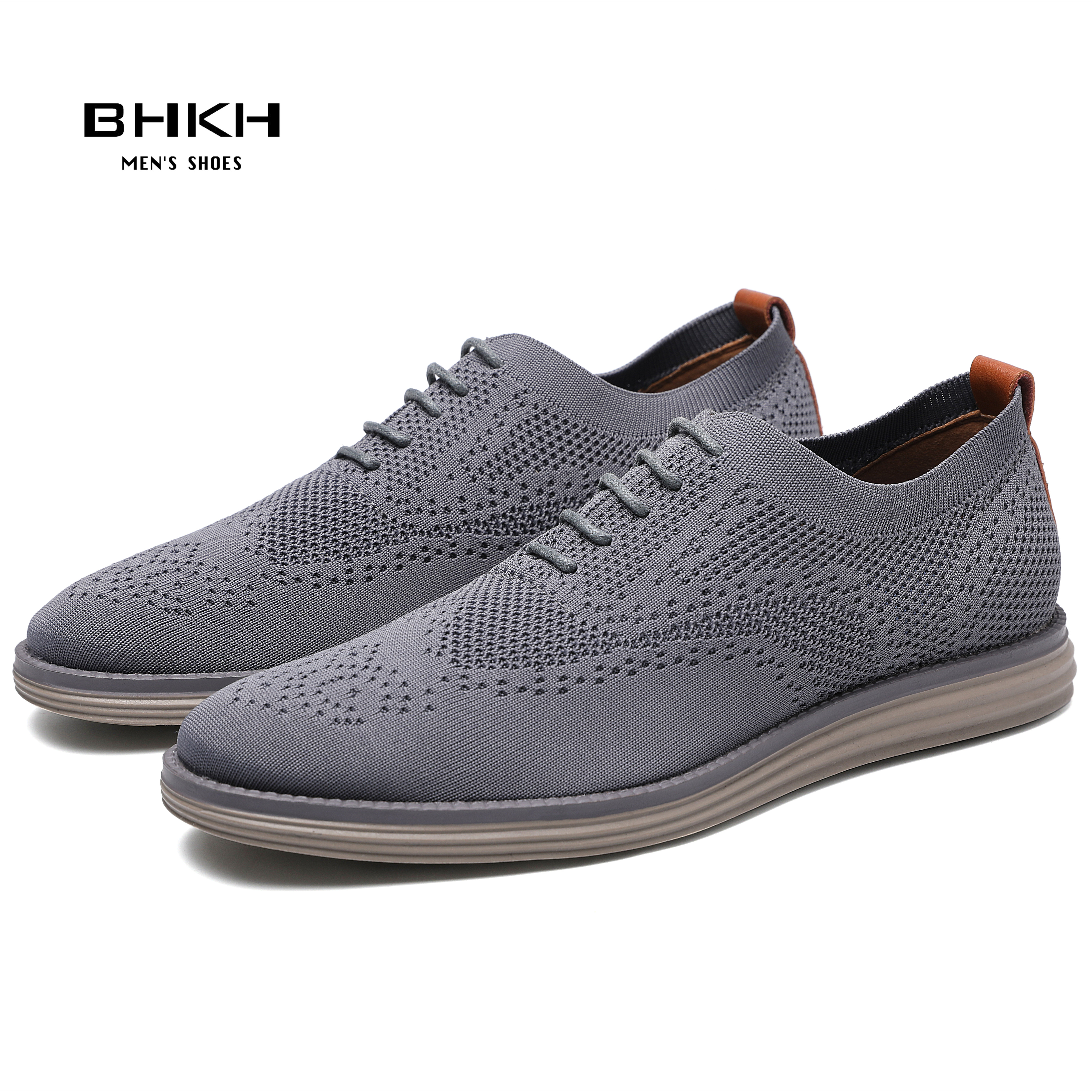 Bhkh 2022 Ademend Gebreide Mesh Casual Schoenen Lichtgewicht Smart Casual Schoenen Kantoor Schoeisel Mannen Schoenen