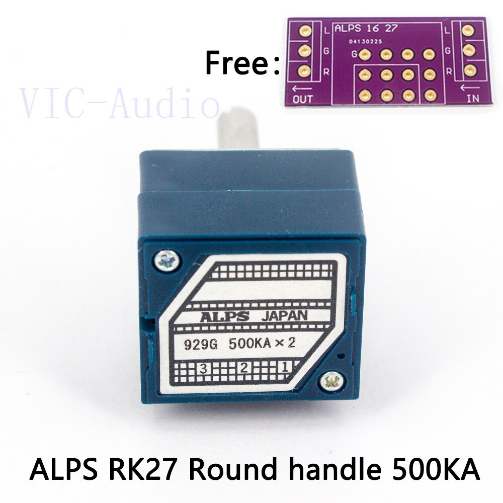 thumbnail image 2 of ALPS RK27 500KA 500K Dual Volume Potentiometer – Round Shaft – RK27112A00A40 – Made In Japan 2 of 4