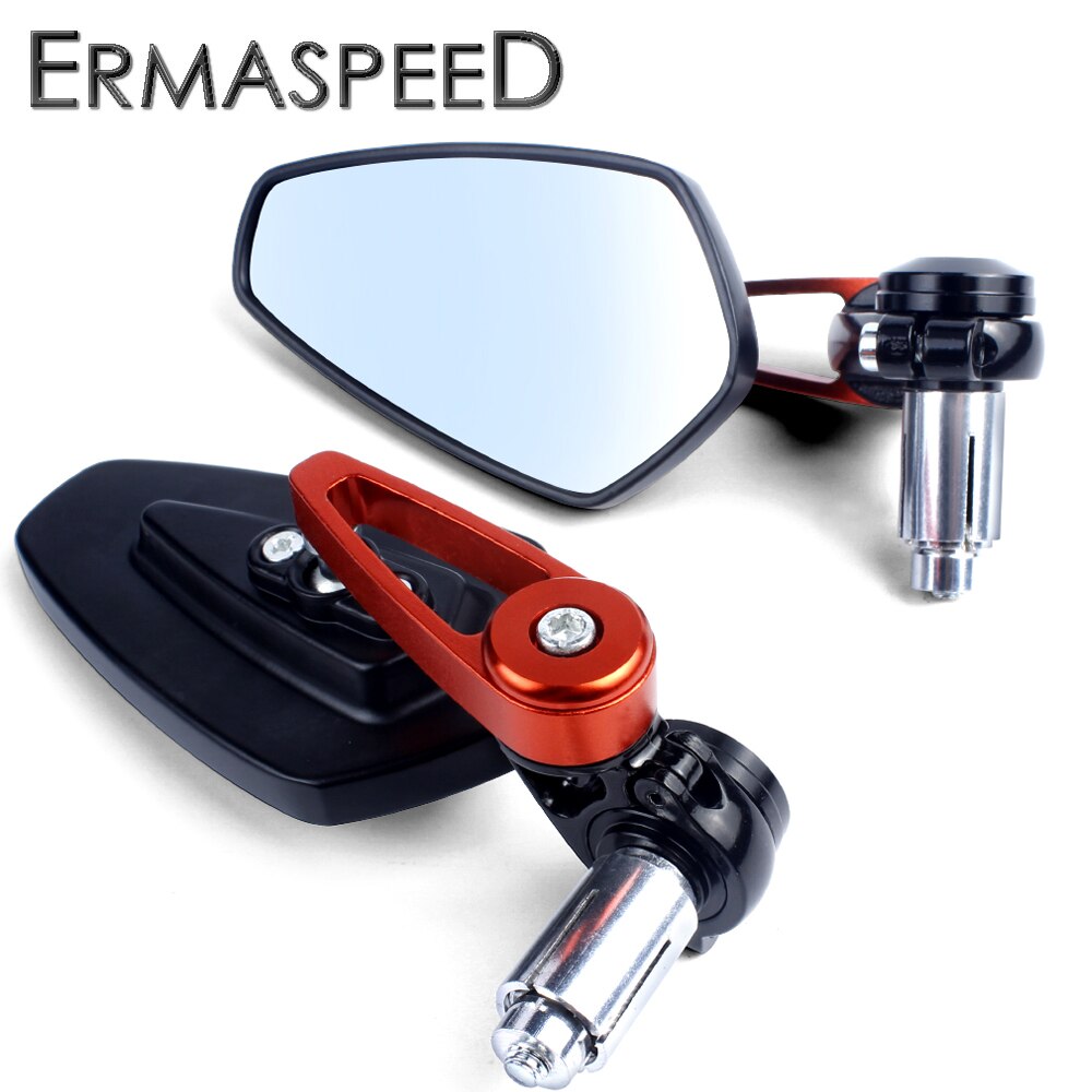 Espejos retrovisores CNC de 7/8 "y 22mm para motocicleta, cristal azul Universal, accesorios de espejo lateral para manillar de moto y Scooter