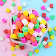 50 g/lote polvilhe a argila do polímero polvilhe a polpa quadrada colorida da carne do fruto da simulação femo polvilhe para ofícios que fazem diy o deco parte 9*8mm