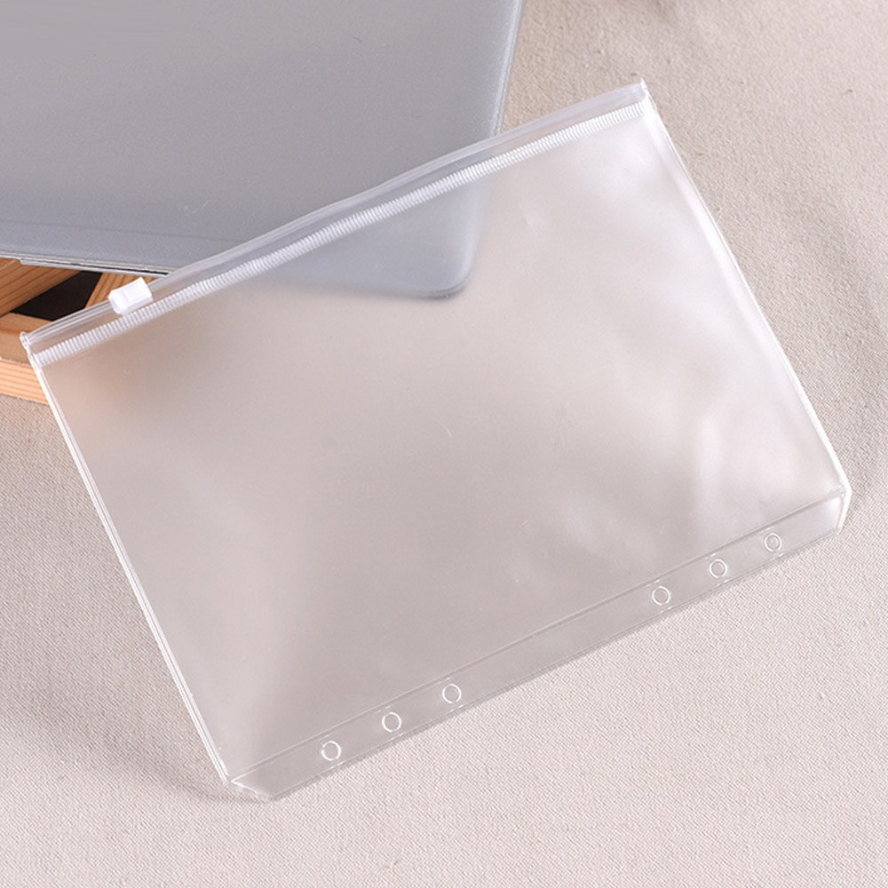 12PCS A5 Size Transparent PVC Document File Paper Binder Loose Leaf Pockets Folders Bags for School Office Supplies