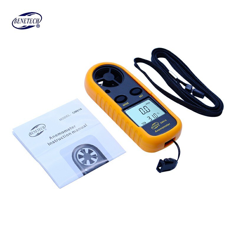 BENETECH GM816 Digital LCD CFM/CMM Thermo Anemometer + Infrared Thermometer For Wind Speed Gauge Meter Temperature