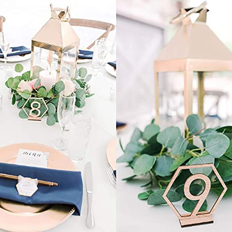 Hout Wedding Party Hexagon Tafel Nummers (Geen. 1-30), Eenvoudig Te Monteren, Voor Party Tafel Centerpieces Receptie Decoraties