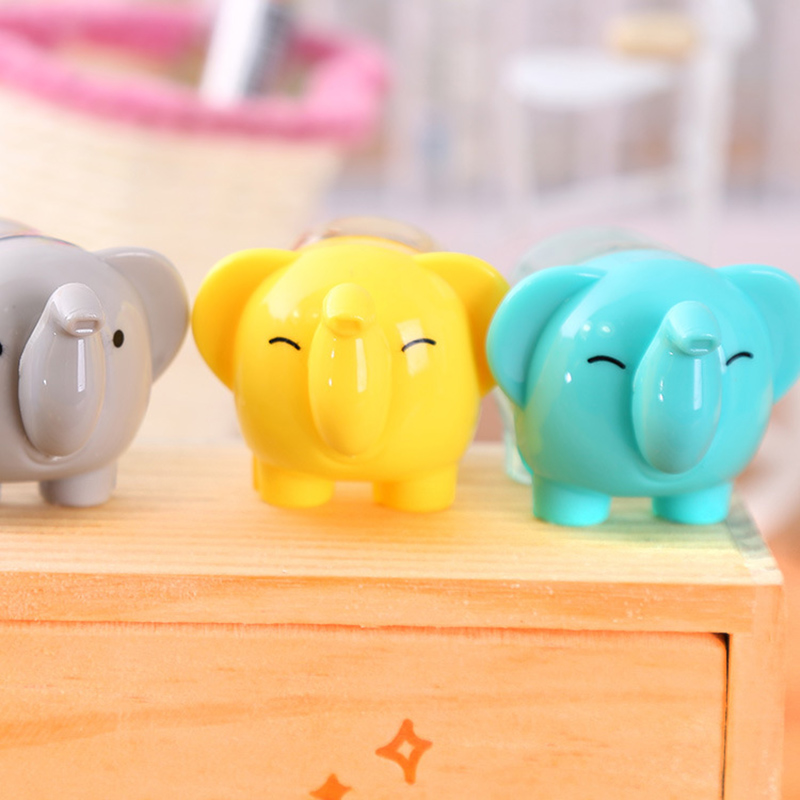 Sacapuntas lindo de un solo agujero, sacapuntas Kawaii de elefante para niñas, para niñas, suministros para la escuela, papelería coreana