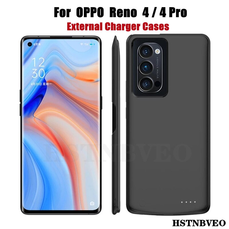 Hstnbveo 6800mah caso carregador de bateria para oppo reno 4 pro bateria caso para oppo reno 4 portátil power bank carregamento