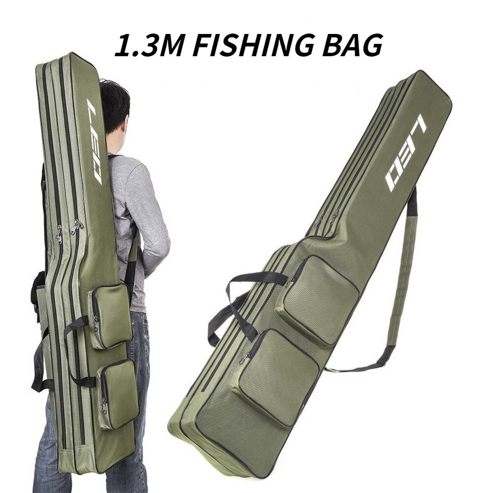 130cm Multifunctional Fishing Rod Storage Bag Portable Fishing Tackle Bag Tools Storage For Carp Fishing 2 Layer Large Capacity