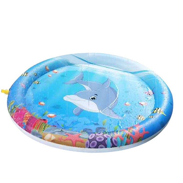 100Cm/170Cm Outdoor Gazon Strand Zee Dier Opblaasbare Waternevel Kids Sprinkler Spelen Pad Mat Water Games strand Mat Kussen Speelgoed: Licht Groen / 100cm