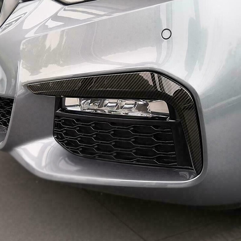 2 stk karbonfiber stil tåkelys lampe øyenbryn deksel trim for-bmw 5 series m sport  g30